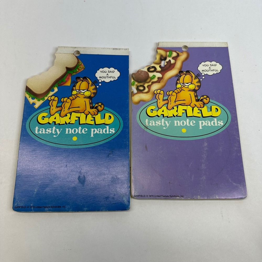 Vintage 1978 Mead Garfield Tasty Note Pads Set of 2 Retro Stationery 5x8 Unused